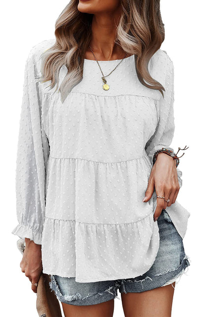 Winifreda - Damen Bluse Boho Stickerei