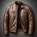 Vintage-Lederjacke in Braun
