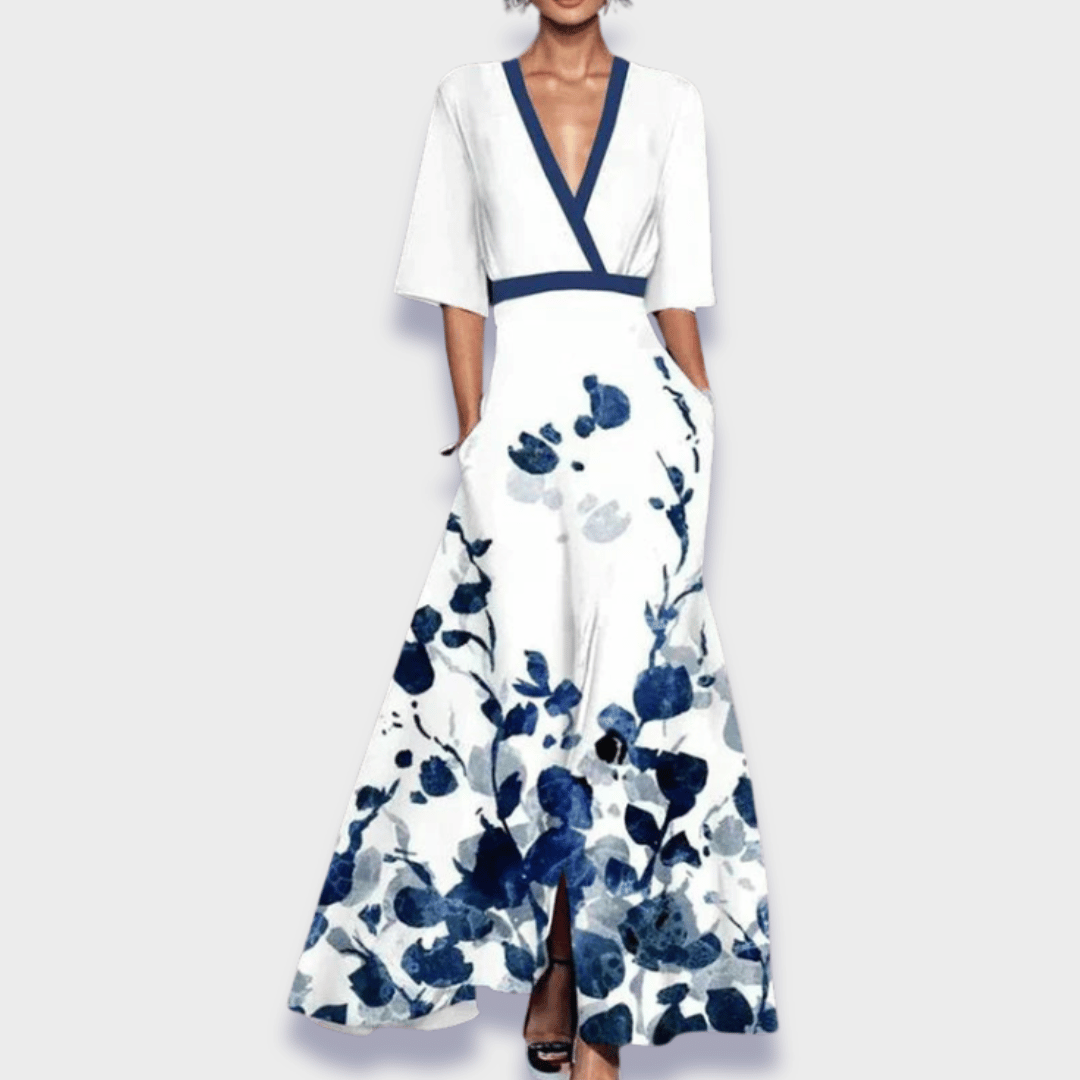 Stefanie | Elegantes Maxikleid mit Premium-Blumenstoff