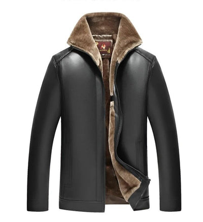 Kaloy - Männer Winter Chic Fleece Lederjacke