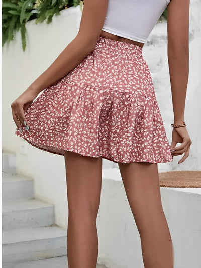 Blair – Verspielter Stufenrock mit Blumenmuster & hoher Taille