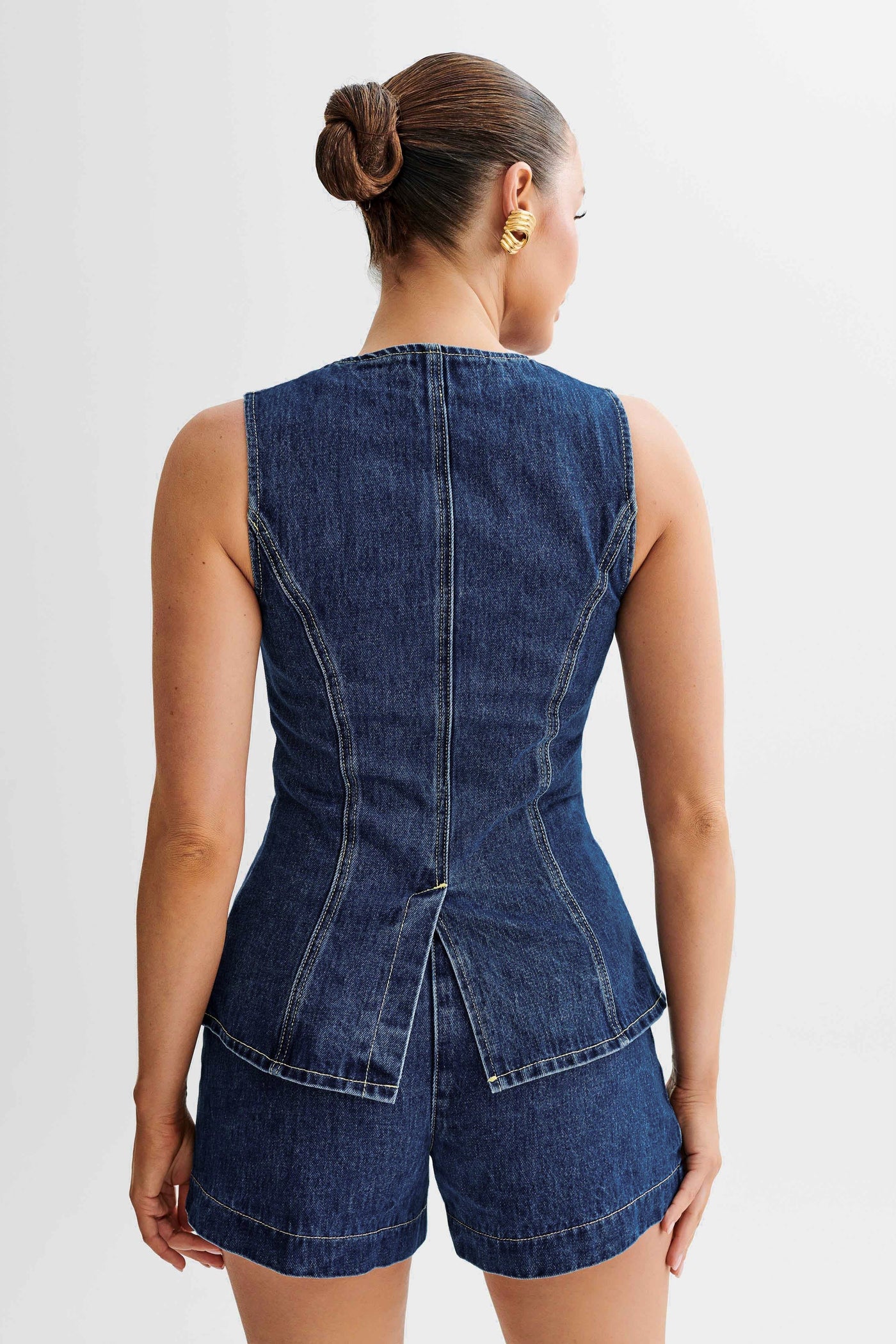 Helena - Dunkelblaues Denim Hemd