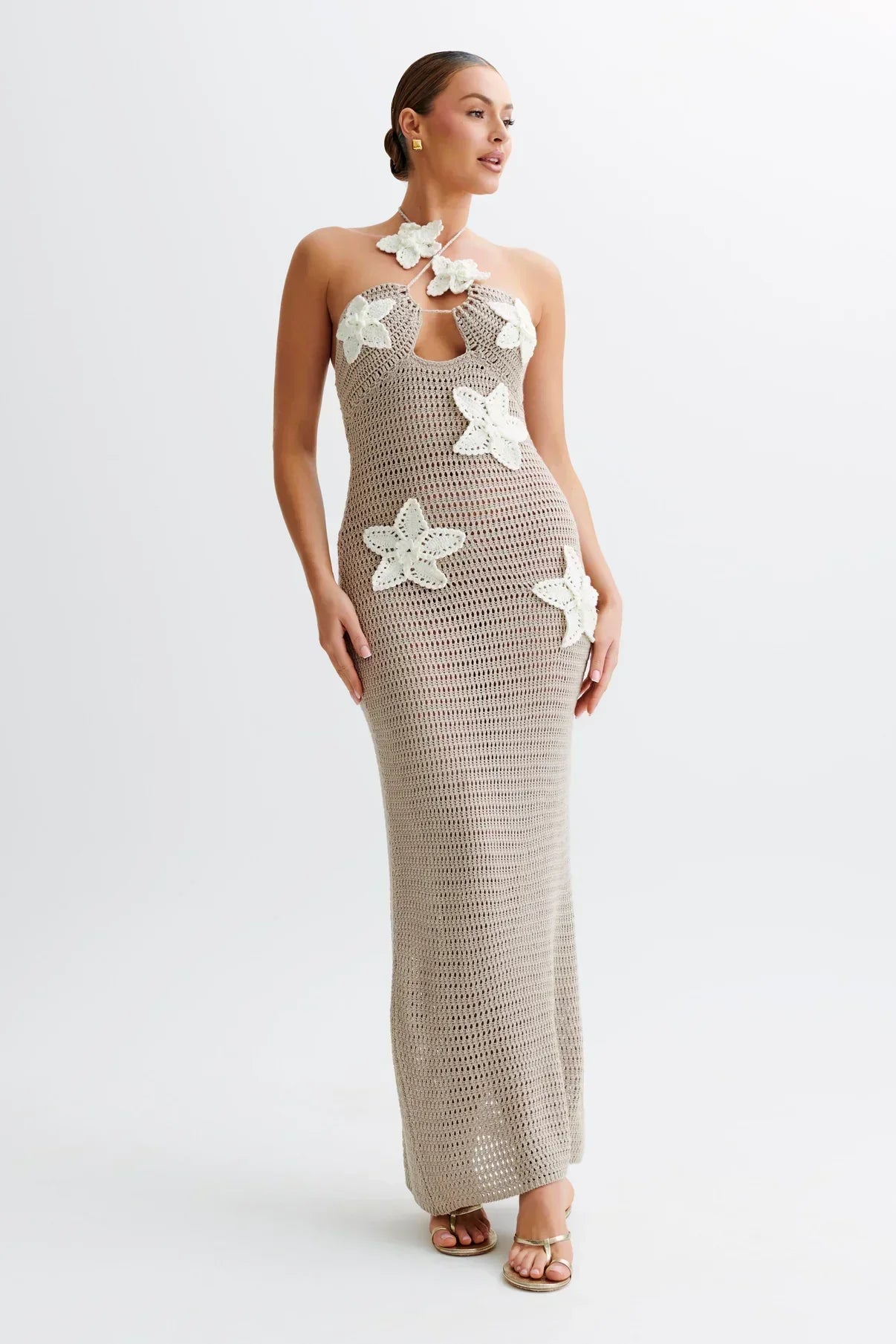 Galatea - Sternen-Maxikleid mit Neckholder
