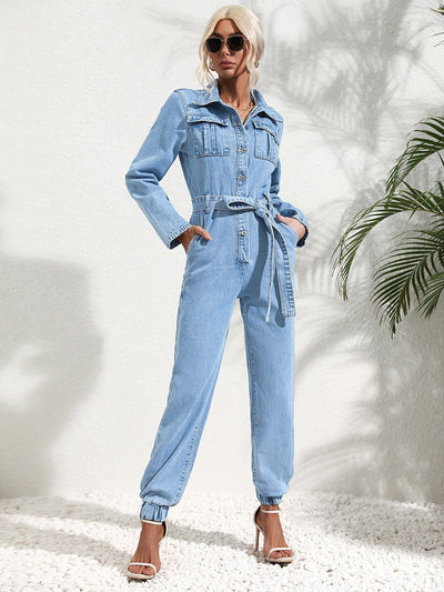 Melita - Denim Overall mit Pattentaschen