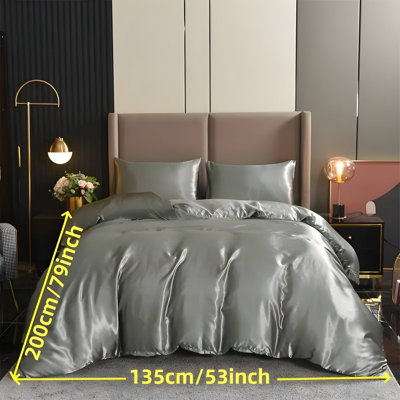SatinNest Duvet Set - 3tlg. Satin Bettbezug Set