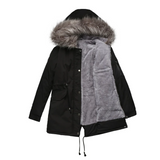 Gabriela | Damen Warme Winterjacke mit langen Ärmeln in Schwarz