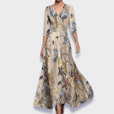 Stefanie | Elegantes Maxikleid mit Premium-Blumenstoff