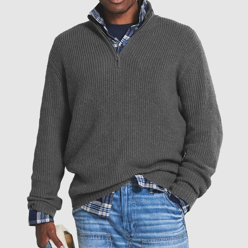 Adrien - Kaschmir Pullover Herren Reißverschluss
