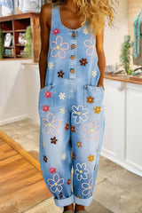 Wenara - Geblümter Jumpsuit in Blau