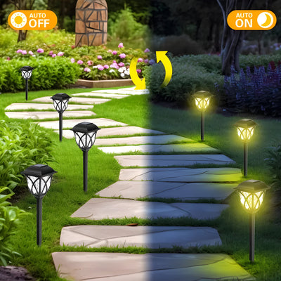 HexaGlow Licht – 4er-Set Retro Quadratische Garten Solarleuchten