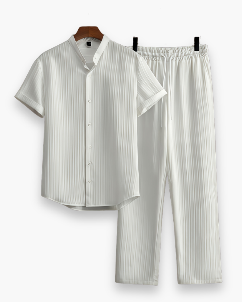 Herren Sommer Zweiteiler mit Kurzarmhemd & Hose | Lässig & Leicht