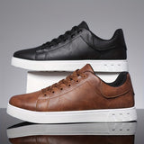 Rex | Herren Leder-Sneaker Low-Top Cupsole Casual in Braun