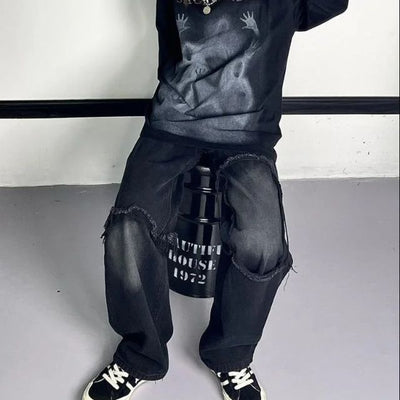 Lässige Cargohose mit ausgefransten Akzenten