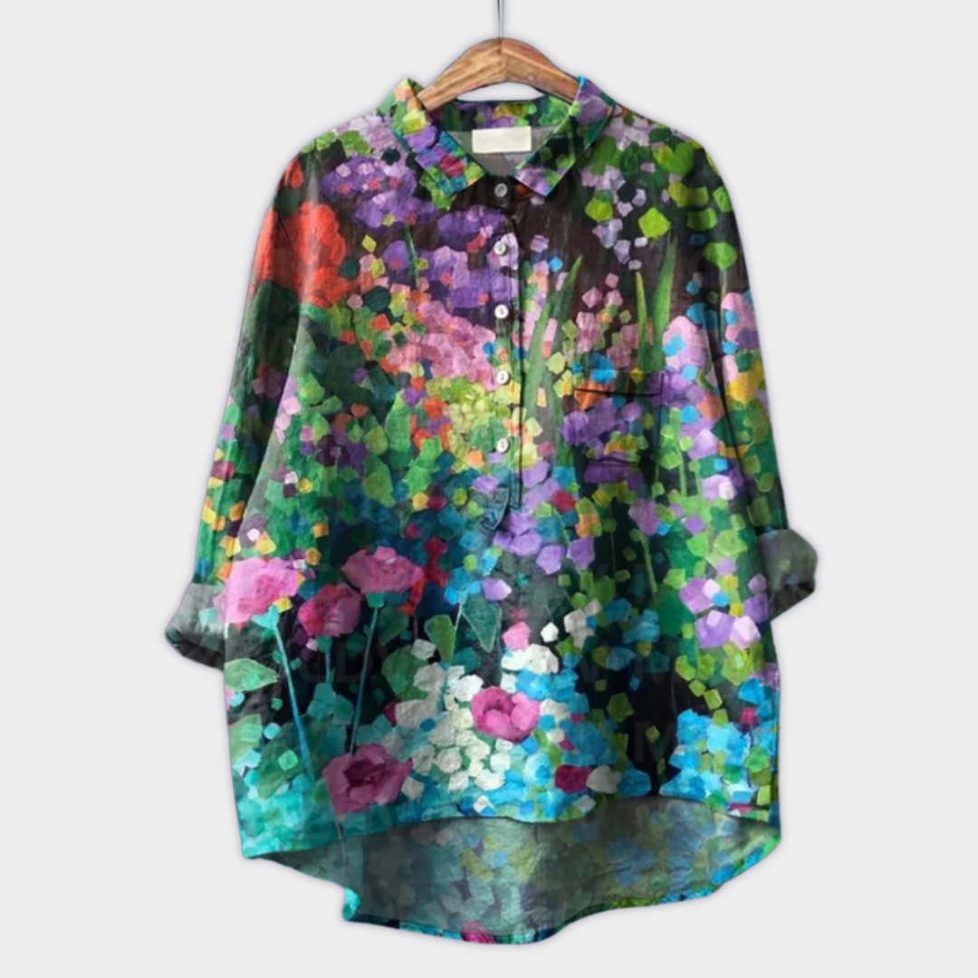 Lara | Handgemachte florale Bluse mit Premium-Stoff