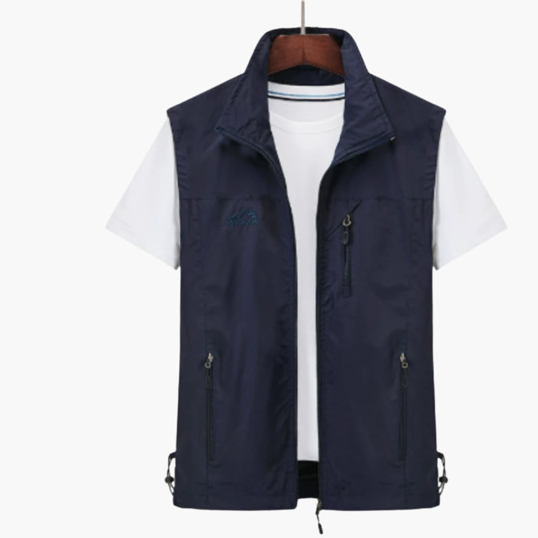 Männer Outdoor-Weste mit Reißverschluss und verstellbarem Saum