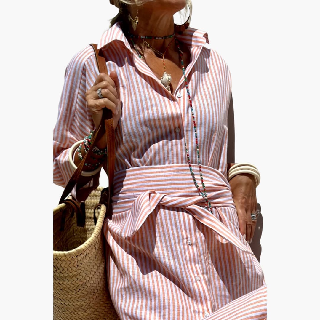 Marlies | Elegantes gestreiftes Hemdkleid