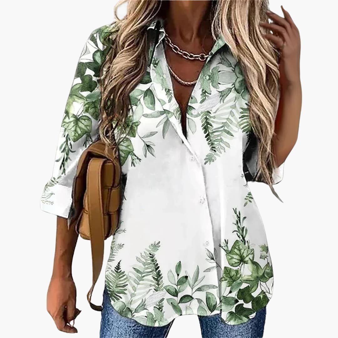 Lockere Damenbluse mit Blumenmuster - Luftig & Elegant