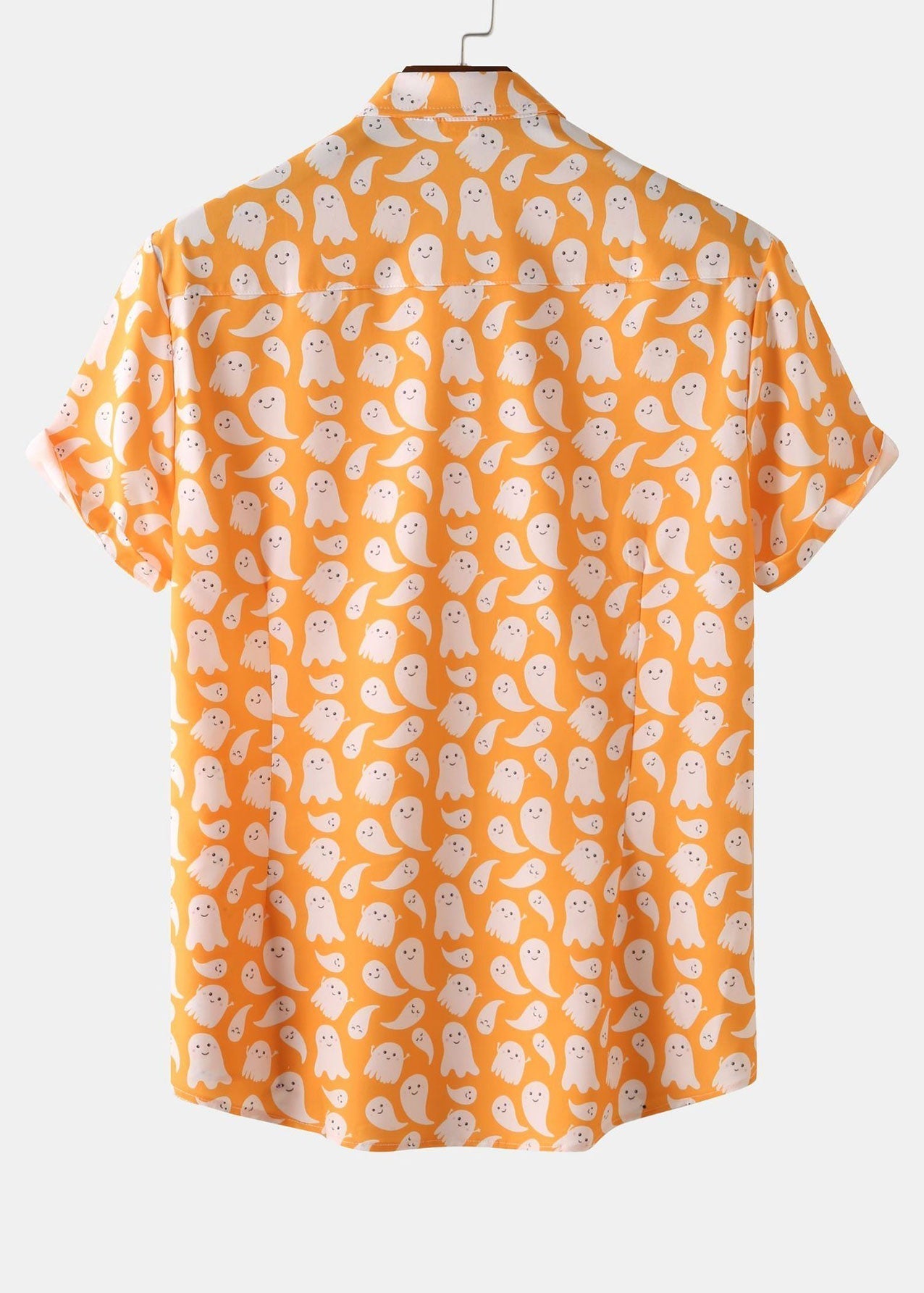 Halloween-Shirt mit Geisteraufdruck und Knopf