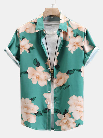Hemd mit Blumendruck und Knopfverschluss