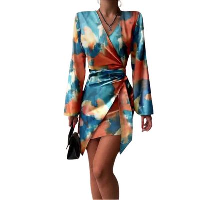 Cicely - Wickelkleid für Damen mit abstraktem Print