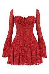 Elegantes luxuriöses Minikleid in Rot