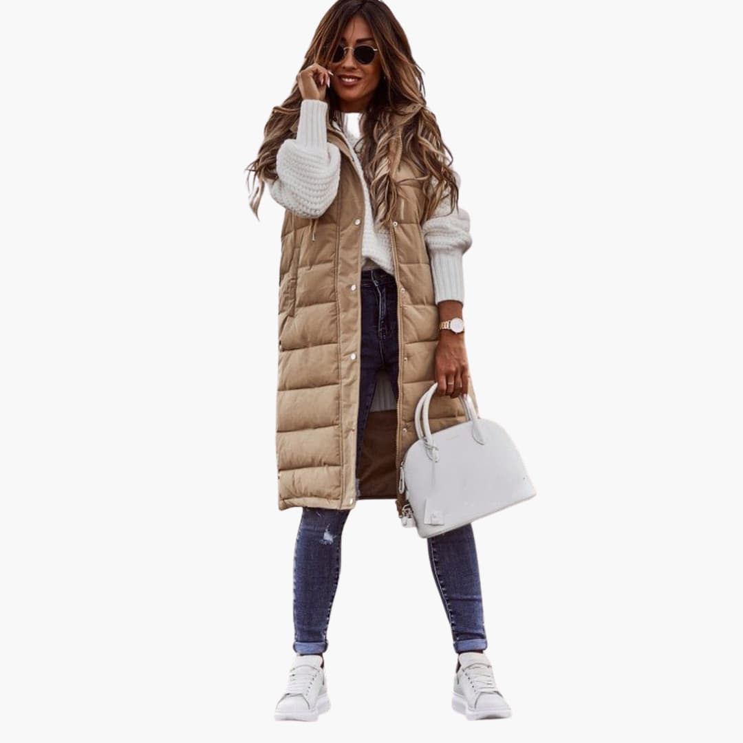 Gesteppt lange Weste für Damen