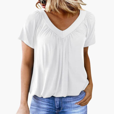 Leni | Top mit gekräuseltem V-Ausschnitt