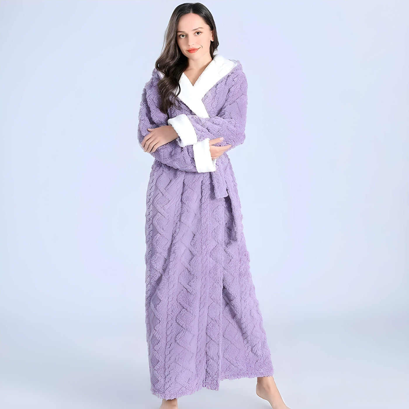 Phiona Bademantel - Lässiger, Kapuzen-Winterbademantel für Damen