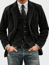 Steffen | 2-teiliges Set: Blazer und Weste in Schwarz