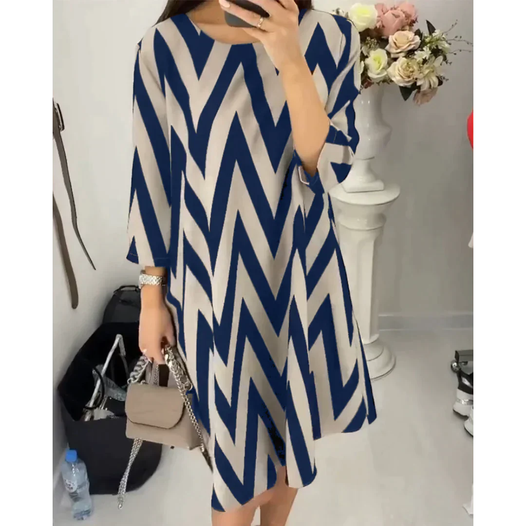 Thalia - Lockeres Zickzack-Kleid