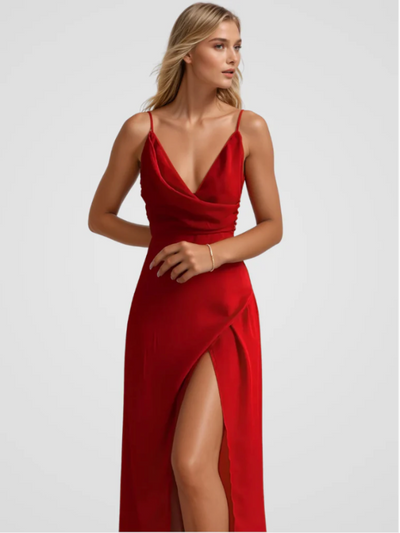 Langes Kleid mit Schlitz