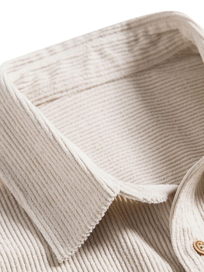 Kurzärmeliges Cordhemd mit Knöpfen