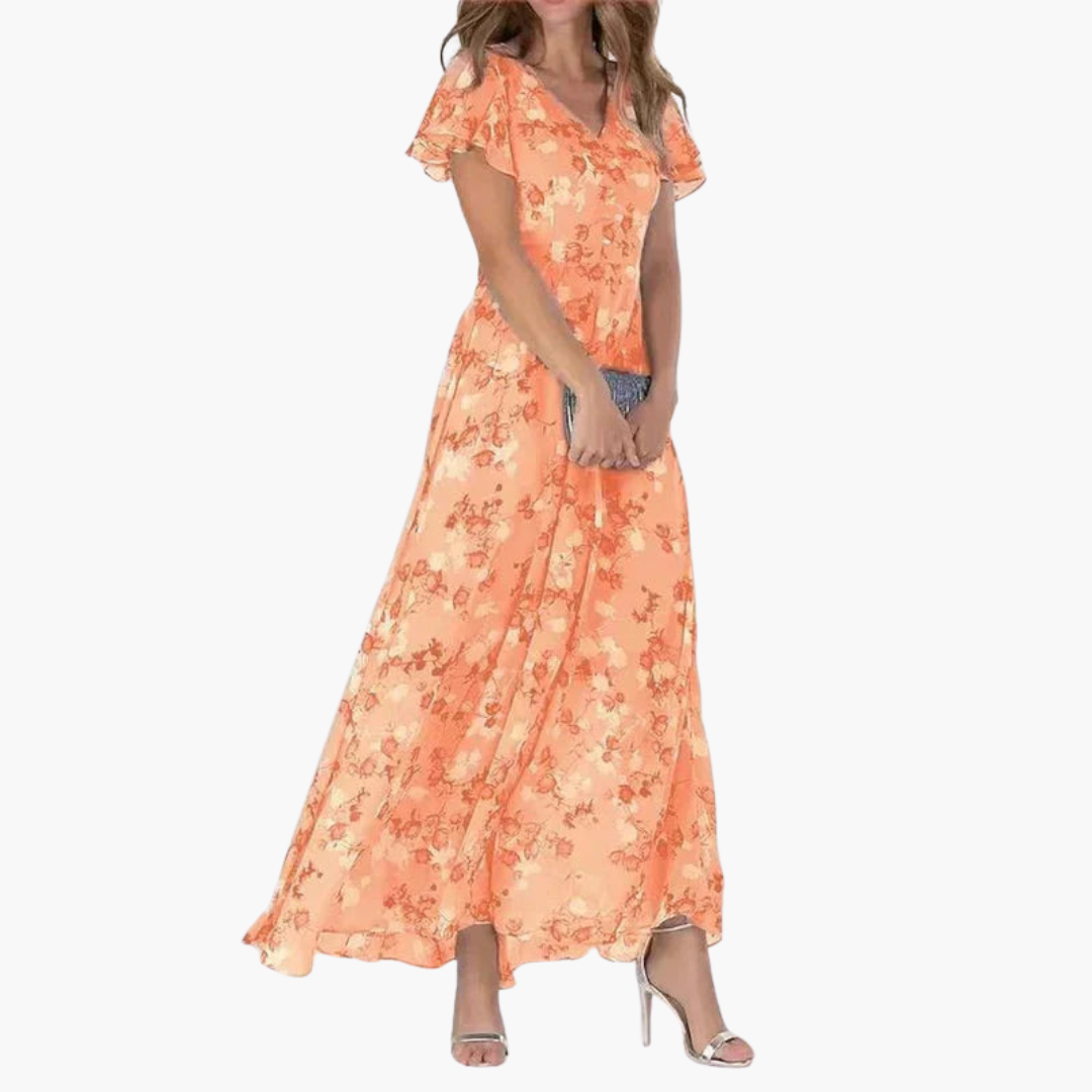 Kaylee | Maxi-Kleid mit Floral-Design und Flatterärmeln