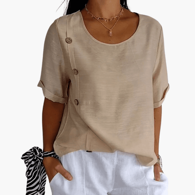 Bluse für Damen mit seitlichen Knöpfen – Elegant & Leicht