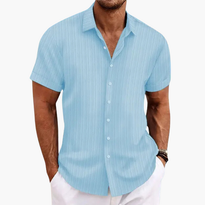 Olaf | Herren Lässiges Gestreiftes Kurzarmhemd