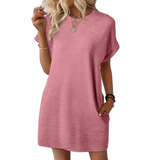 Elviaa – Elegantes Minikleid Mit Tasche in Hellrosa
