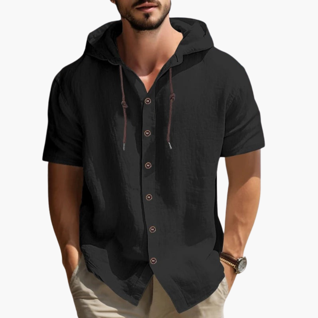 Simon | Bequemes Kurzarm-Hemd mit Kapuze