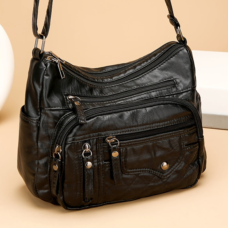 Vera | Multi-Zipper Umhängetasche