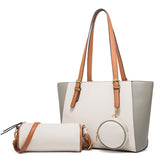 Elegante Damen-Tragetasche mit zweifarbigem Design in Weiß