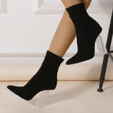 Rosalee | Neu Crystal Heel Stiefel in Schwarz