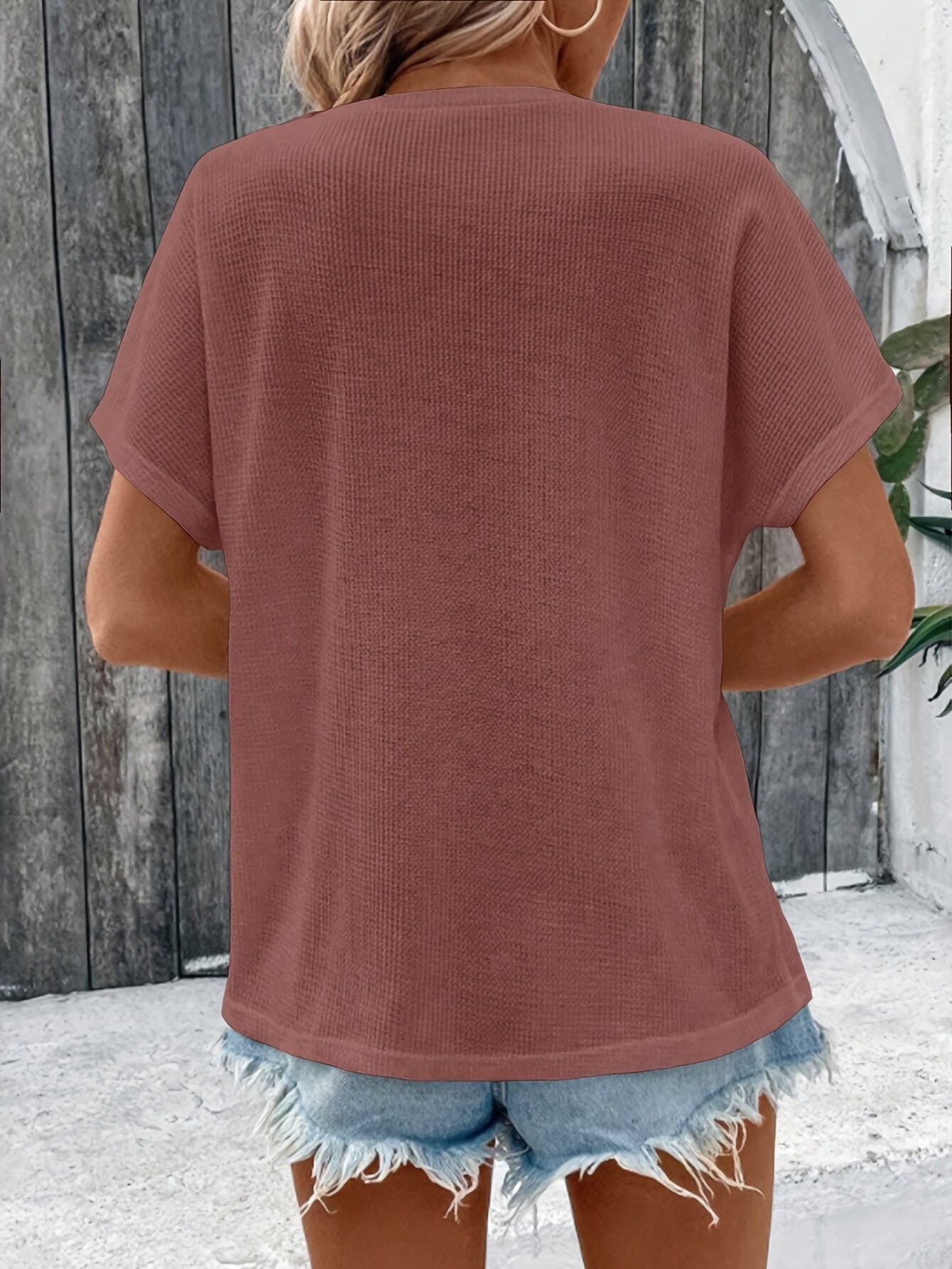 Marylou - Lässiges Rundhals Oberteil Mit Kurzen Ärmeln