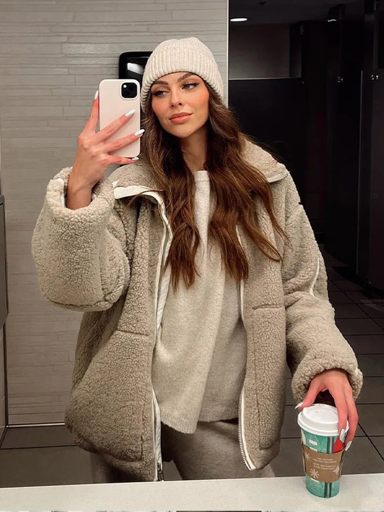 Damen Teddy Mantel | Gemütlich