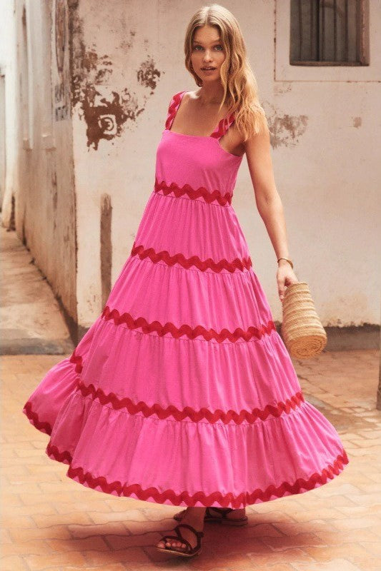 Kiara - Midi-Schwungkleid mit Rüschen