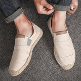 Bozz | Stilvolle handgefertigte Strohschuhe aus Segeltuch in Beige