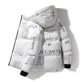 Steppjacke mit Kapuze in Vinyloptik für Männer - Lanuz in Weiß