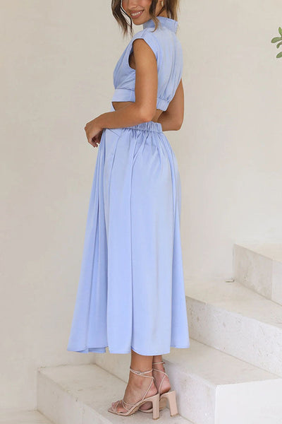 Quincy | Midi-Kleid mit Cut-Out und Taschen