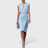 Kathy- Elegantes Damen Etuikleid in Himmelblau