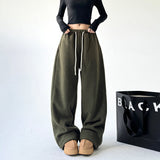 Damen-Baggy-Hose aus Plüschstoff - Novanne in Grün
