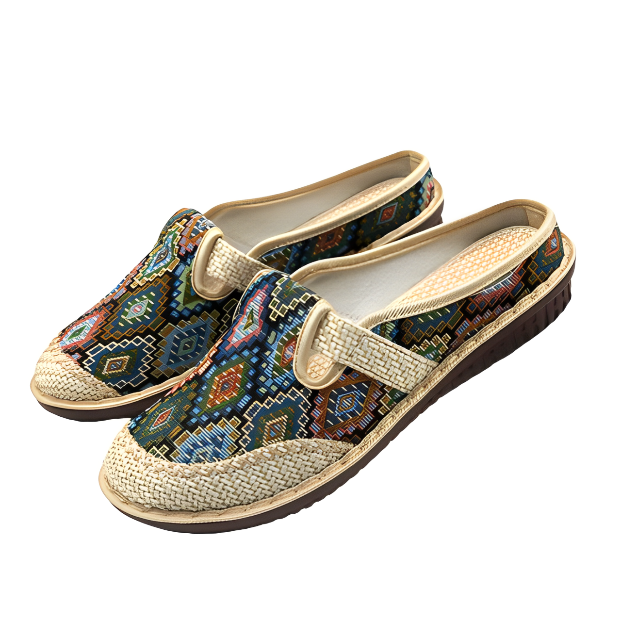 Ludmila - Ethno Leinen Sandalen