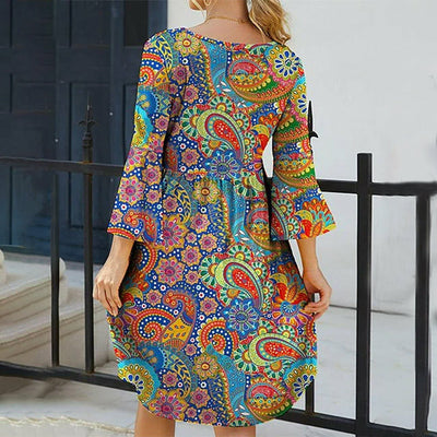Adriana – Langarm Minikleid mit Print